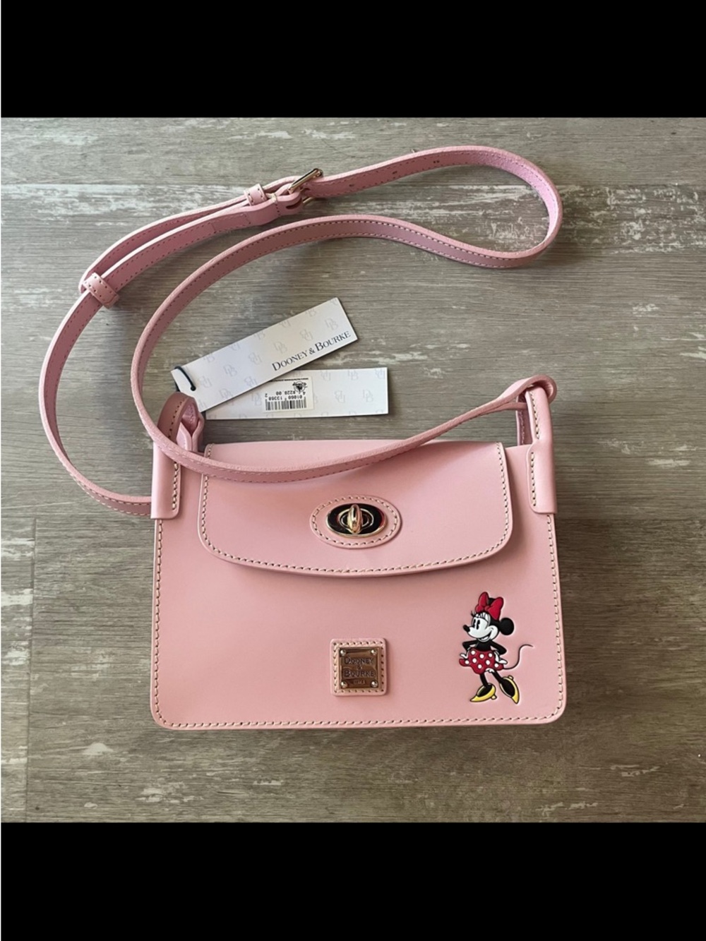 NWT Disney Parks Dooney & Burke Sweety Leather Pinky Bag in Pink Minnie Mouse
